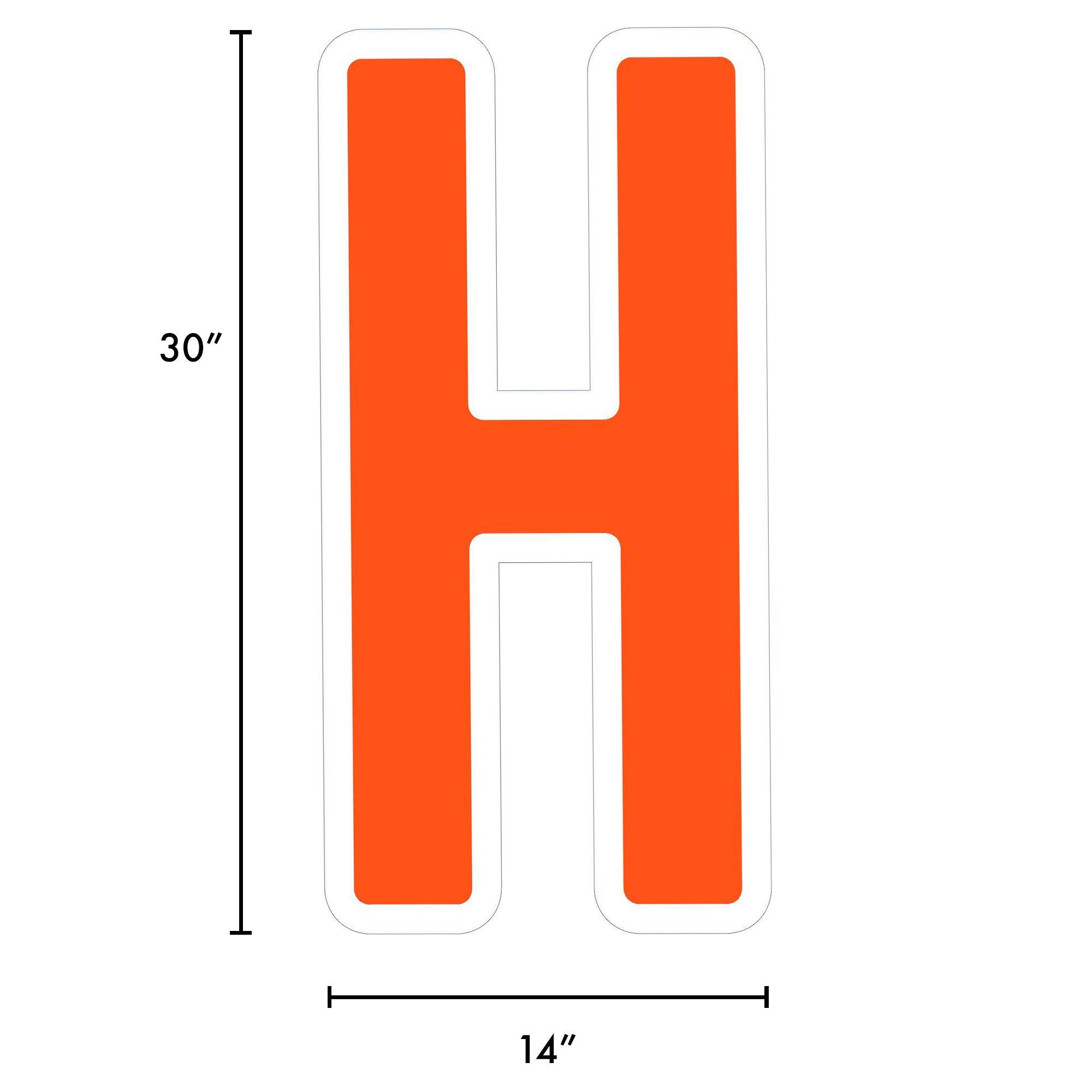 Orange Letter (H) Corrugated Plastic Yard Sign, 30in
